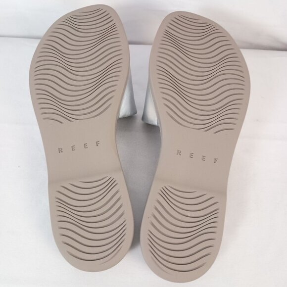 Reef Sunny Arrianah Slide Sandals Silver Womens 10 Comfort - Picture 4 of 12